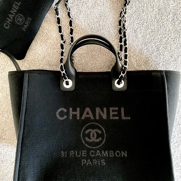FULL SET - CHANEL Deauville Large Shopping Bag - Picture 3 of 16